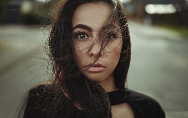 девушка, портрет, модель, волосы, губы, лицо, ветер, girl, portrait, model, hair, lips, face, the wind