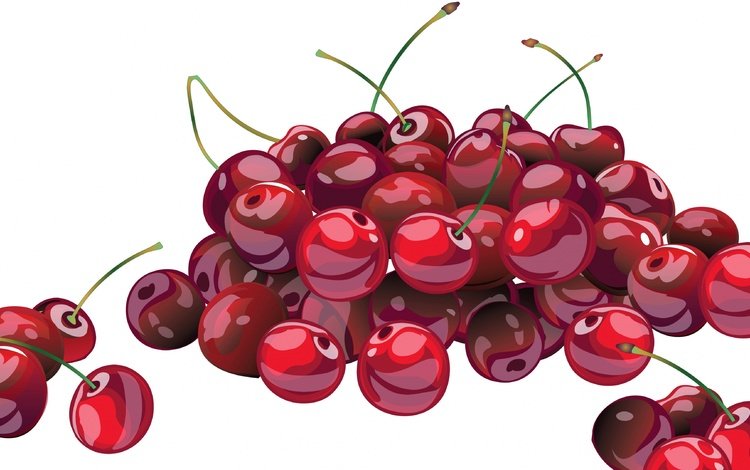арт, рисунок, макро, черешня, ягоды, вишня, art, figure, macro, cherry, berries
