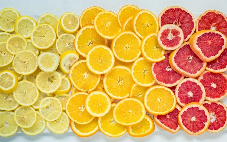 фрукты, лимон, апельсин, дольки, цитрусы, грейпфрут, fruit, lemon, orange, slices, citrus, grapefruit