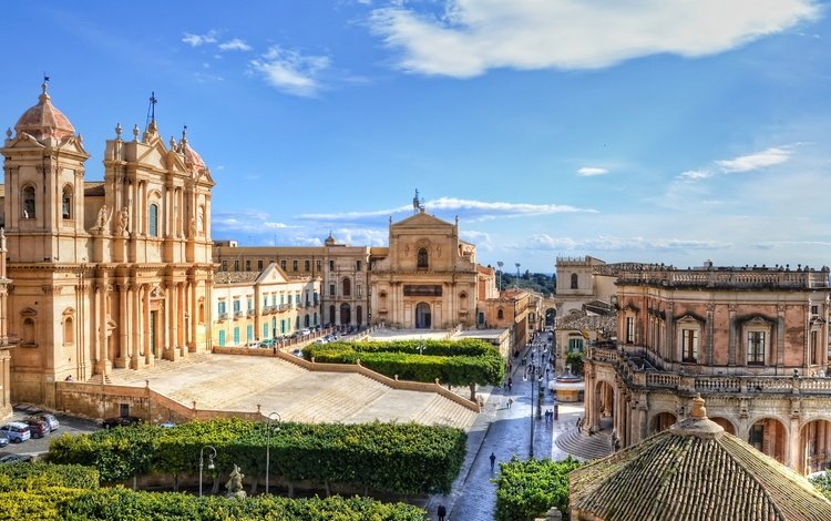 италия, noto, cathedral of noto, кафедральный собор святого николая, roman catholic cathedral in noto in sicily, siracusa, italy, cathedral of st. nicholas