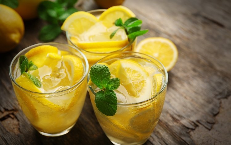 мята, напиток, фрукты, лимон, цитрус, стаканы, лимонад, mint, drink, fruit, lemon, citrus, glasses, lemonade
