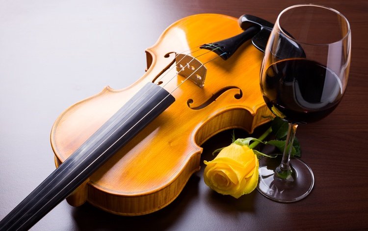 цветок, скрипка, роза, струны, бокал, вино, жёлтая, flower, violin, rose, strings, glass, wine, yellow