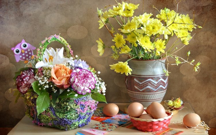 цветы, букет, пасха, яйца, наклейки, flowers, bouquet, easter, eggs, stickers