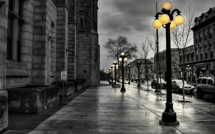 дорога, улица, фонарь, пасмурно, после дождя, road, street, lantern, overcast, after the rain