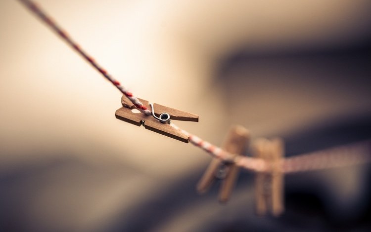 макро, фон, размытость, веревка, прищепки, macro, background, blur, rope, clothespins