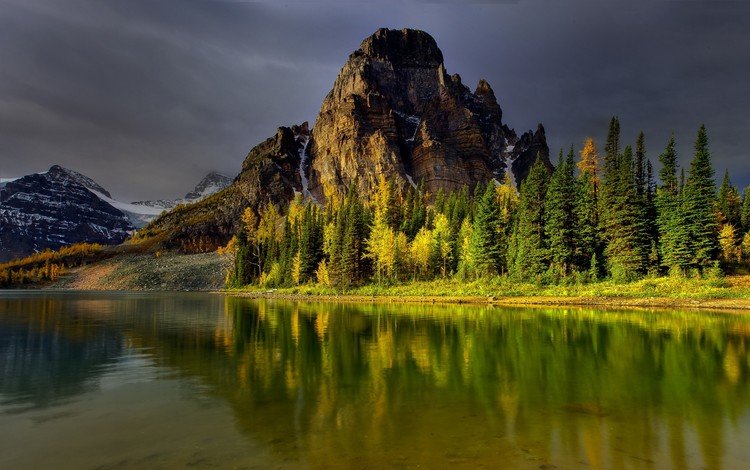 небо, деревья, озеро, горы, лес, отражение, водоем, the sky, trees, lake, mountains, forest, reflection, pond