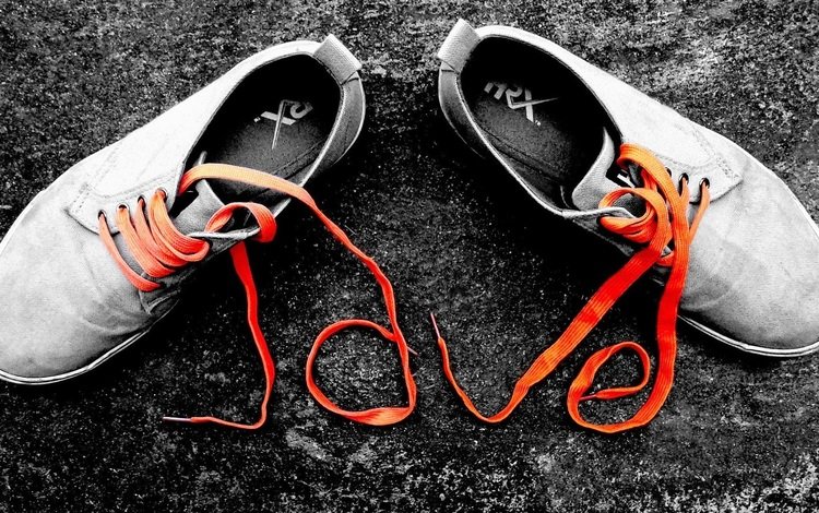 обувь, оранжевые, шнурки, shoes, orange, laces