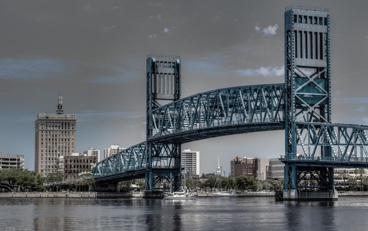 река, мост, флорида, штат флорида, main street bridge, river, bridge, fl, florida