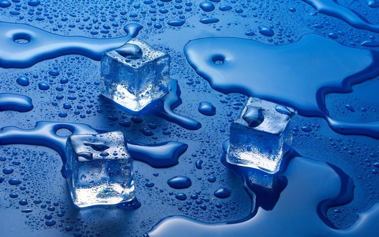 вода, фон, капли, цвет, лёд, кубики, water, background, drops, color, ice, cubes
