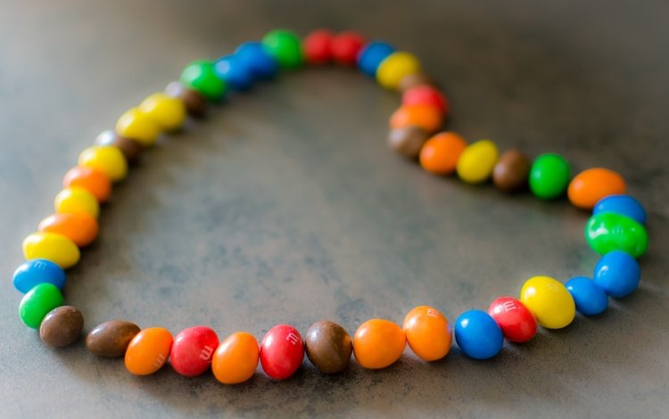 цвета, конфеты, сердце, шоколад, сладкое, m&m's, color, candy, heart, chocolate, sweet