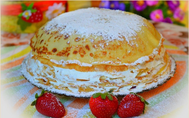 клубника, ягоды, блинчики, блины, блинчии, блинный торт, strawberry, berries, pancakes, blinkie, pancake cake