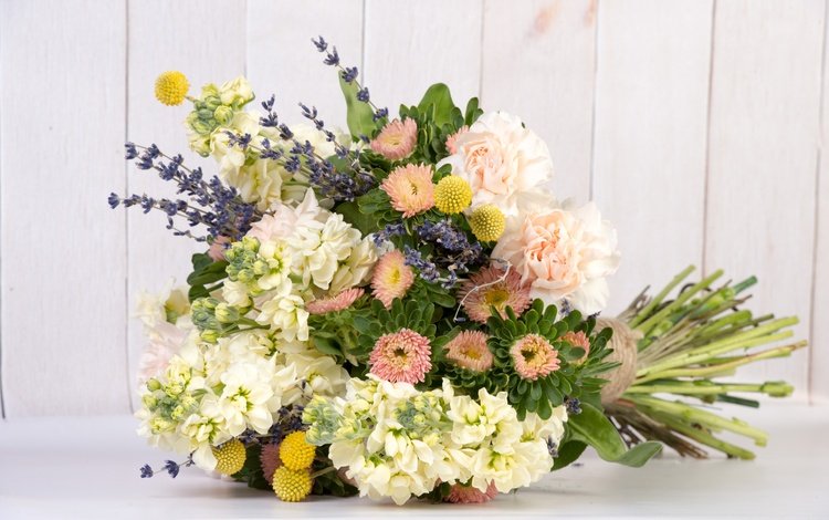 цветы, лаванда, букет, гвоздика, астра, левкой, flowers, lavender, bouquet, carnation, astra, gillyflower