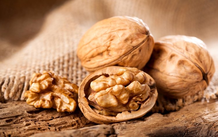 орехи, макро, зерна, скорлупа, мешковина, грецкий орех, nuts, macro, grain, shell, burlap, walnut