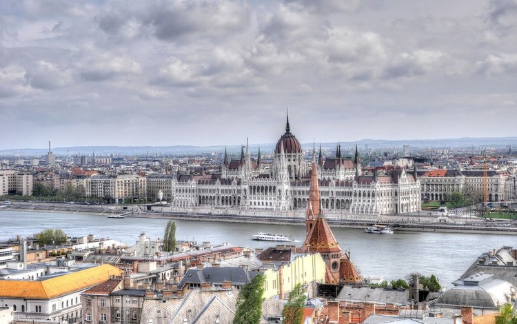 река, панорама, дома, венгрия, будапешт, парламент, river, panorama, home, hungary, budapest, parliament