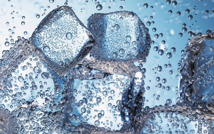 вода, макро, лёд, кубики, пузырьки, water, macro, ice, cubes, bubbles