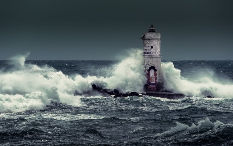 волны, море, маяк, горизонт, италия, шторм, calasetta, mangiabarche, wave, sea, lighthouse, horizon, italy, storm