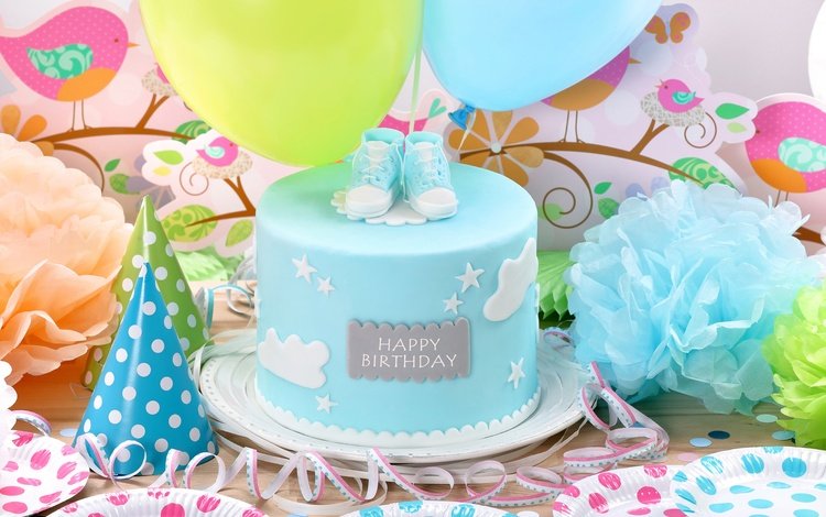 воздушные шары, украшение, день рождения, торт, balloons, decoration, birthday, cake