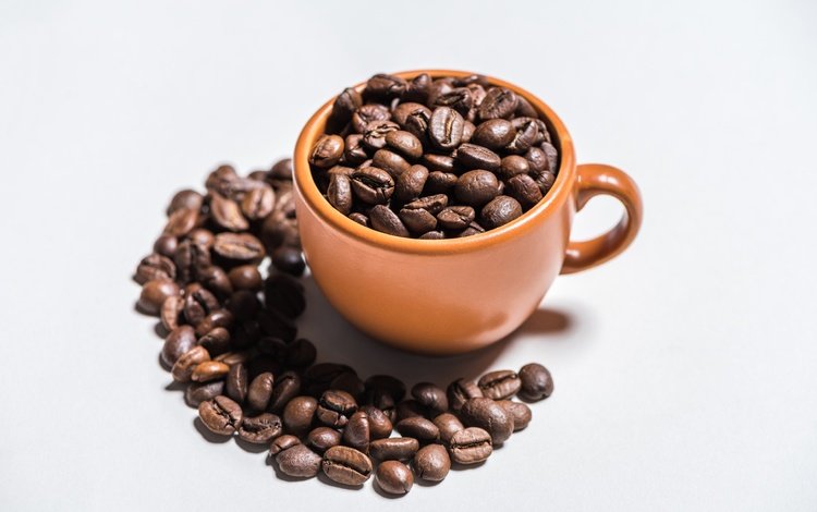 зерна, кофе, чашка, кофейные зерна, grain, coffee, cup, coffee beans