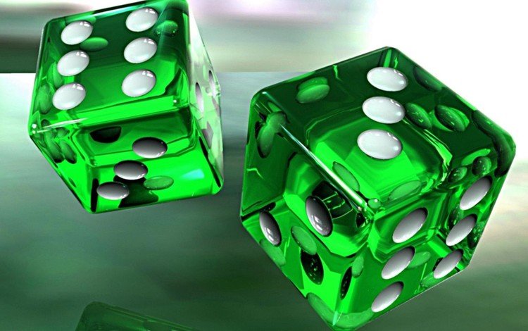 кубики, зеленые, игра, кости, 3д, игральная кость, cubes, green, the game, bones, 3d