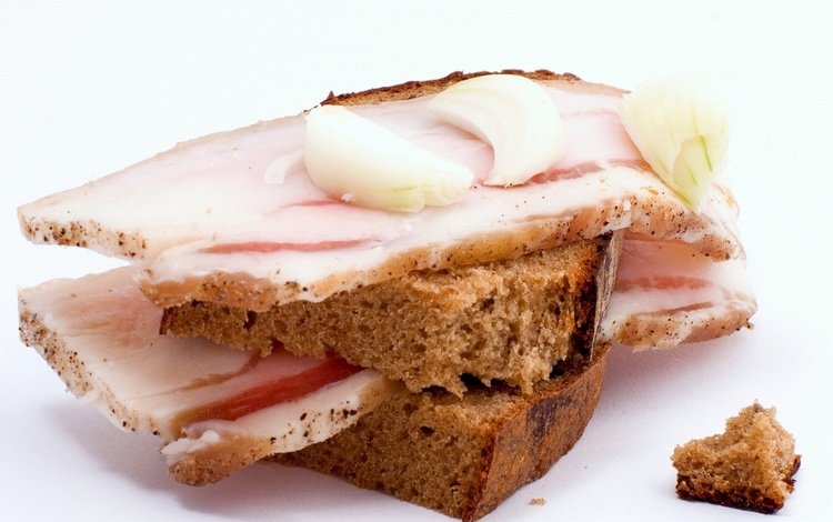 фон, бутерброд, лук, хлеб, сало, background, sandwich, bow, bread, fat