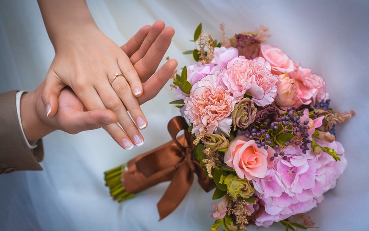 кольцо, букет, руки, свадьба, украшение, маникюр, ring, bouquet, hands, wedding, decoration, manicure