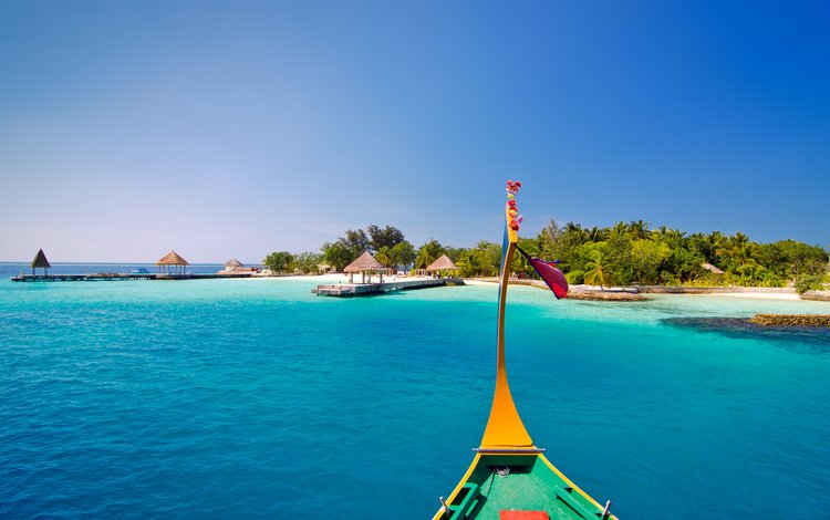 море, пляж, лодка, отдых, остров, тропики, мальдивы, sea, beach, boat, stay, island, tropics, the maldives