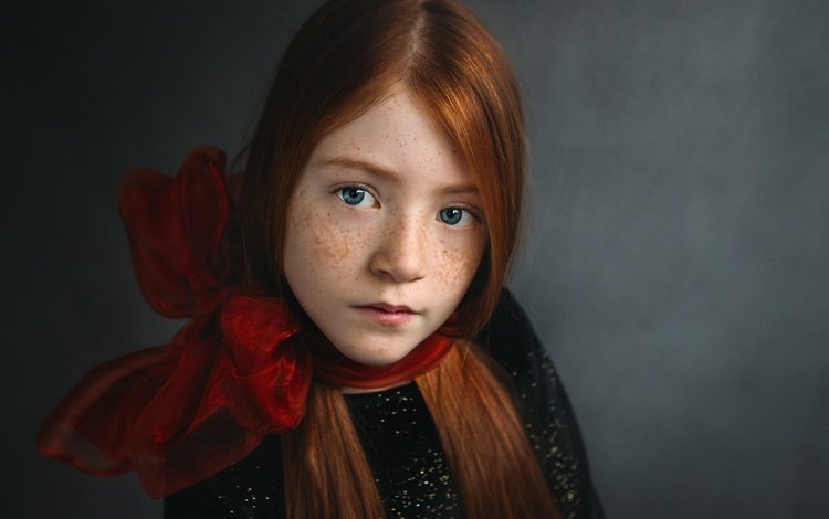 портрет, рыжеволосая, взгляд, freya, дети, девочка, волосы, лицо, ребенок, веснушки, portrait, redhead, look, children, girl, hair, face, child, freckles