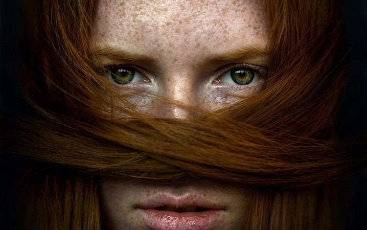 девушка, портрет, взгляд, волосы, лицо, веснушки, рыжеволосая, alya teslya, girl, portrait, look, hair, face, freckles, redhead