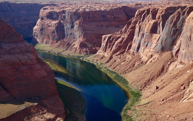 река, скалы, каньон, сша, аризона, grand canyon, река колорадо, river, rocks, canyon, usa, az, the colorado river