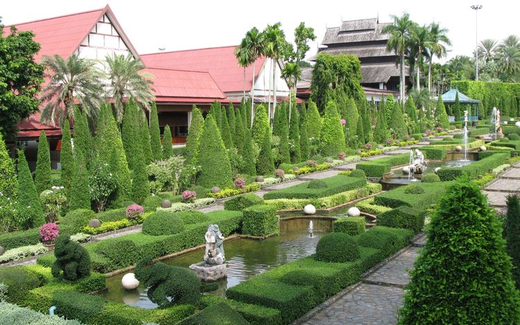 дизайн, скульптуры, таиланд, фонтаны, сады, тропический парк нонг нуч, design, sculpture, thailand, fountains, gardens, tropical park nong nooch