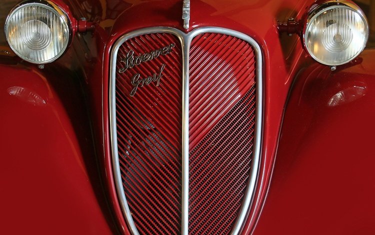 ретро, красный, автомобиль, 1938, stoewer, greif cabriolet, retro, red, car