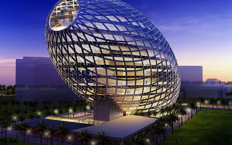 здание, индия, мумбаи, здание-яйцо, cybertecture egg, the building, india, mumbai, building-egg