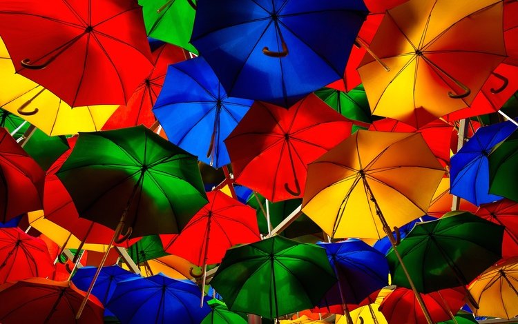 разноцветные, краски, улица, зонт, зонтик, colorful, paint, street, umbrella