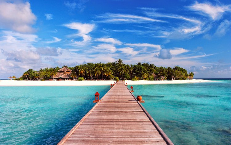море, песок, пляж, пальмы, остров, тропики, мальдивы, sea, sand, beach, palm trees, island, tropics, the maldives