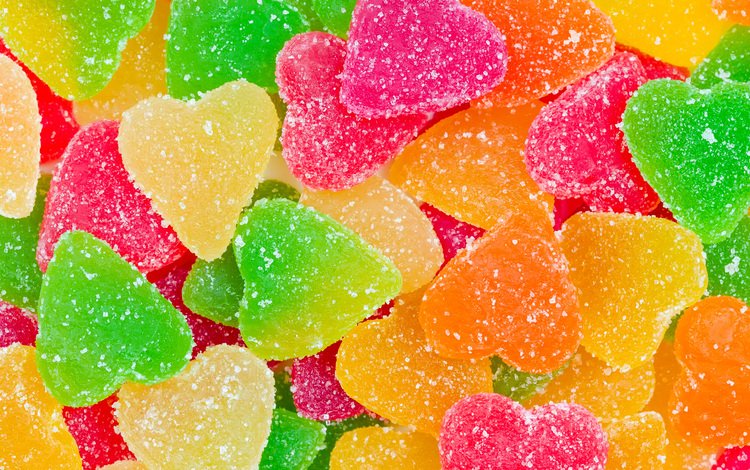 разноцветные, конфеты, разноцветный, сердца, сладкое, яркий, мармелад, colorful, candy, heart, sweet, bright, marmalade
