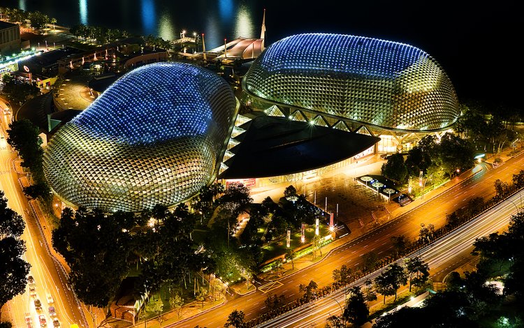 здание, театр, сингапур, эспланада, esplanade theatres, the building, theatre, singapore