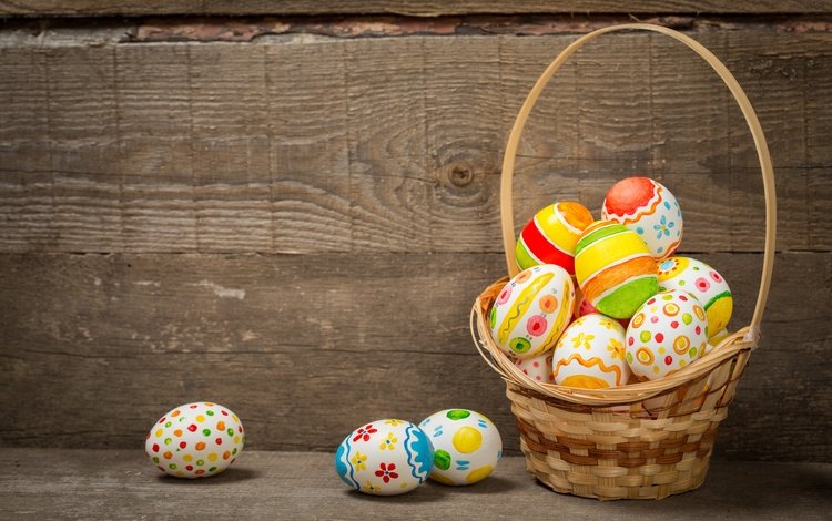 корзина, пасха, яйца крашеные, basket, easter, the painted eggs