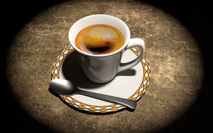 кофе, блюдце, чашка, ложка, ароматный, освежающий, бодрящий, coffee, saucer, cup, spoon, fragrant, refreshing, invigorating