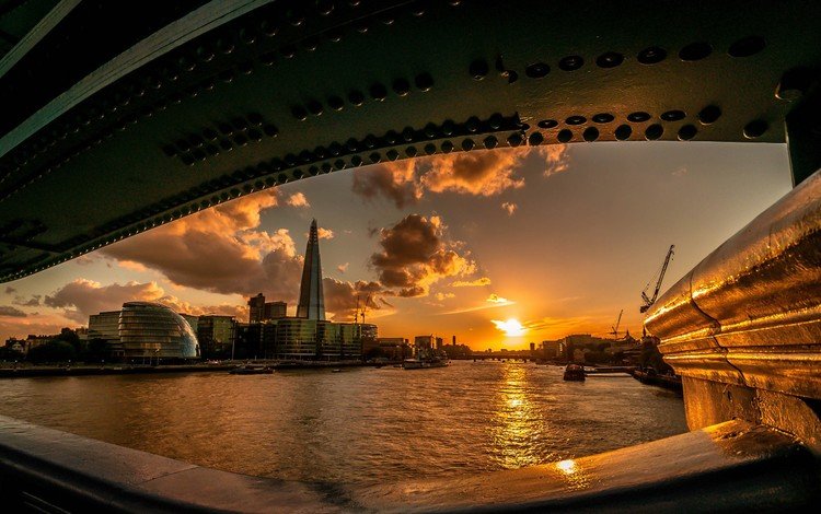 река, гостиница шангри-ла, закат, мост, великобритания, лондон, темза, мэрия, великобритания. мост, river, hotel shangri-la, sunset, bridge, uk, london, thames, city hall, uk. bridge