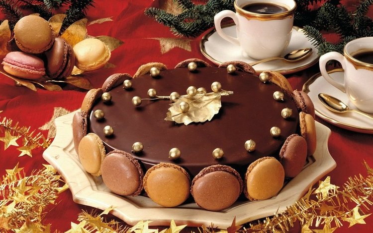 кофе, шоколад, печенье, торт, макаруны, coffee, chocolate, cookies, cake, macaroon