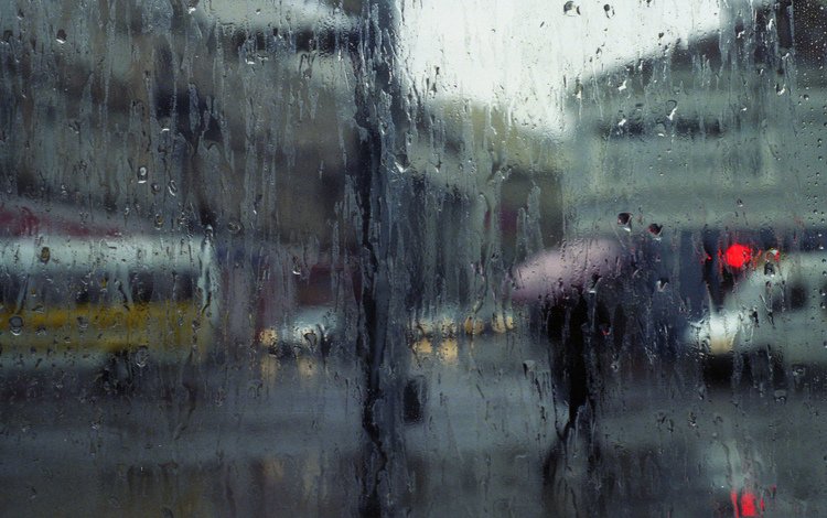 город, дождь, стекло, the city, rain, glass