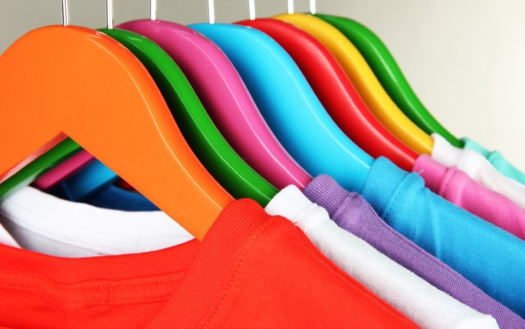 одежда, окрас, вешалки, футболки, clothing, color, hanger, t-shirt