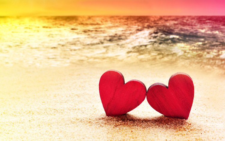 закат, море, песок, пляж, сердце, сердечки, sunset, sea, sand, beach, heart, hearts