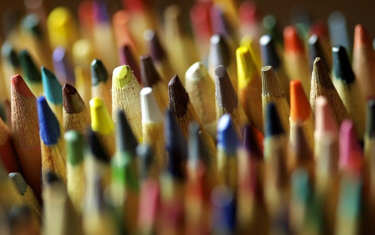 разноцветные, карандаши, размытость, цветные карандаши, крупным планом, colorful, pencils, blur, colored pencils, closeup