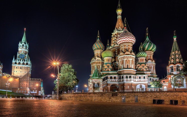 ночь, москва, кремль, храм василия блаженного, россия, красная площадь, night, moscow, the kremlin, st. basil's cathedral, russia, red square