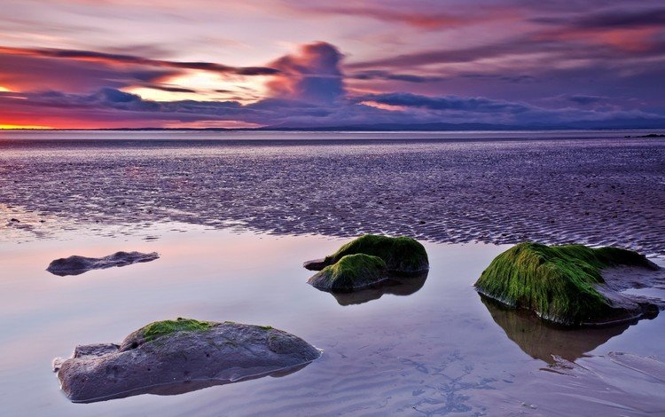 небо, облака, камни, закат, море, горизонт, ветер, рябь, the sky, clouds, stones, sunset, sea, horizon, the wind, ruffle