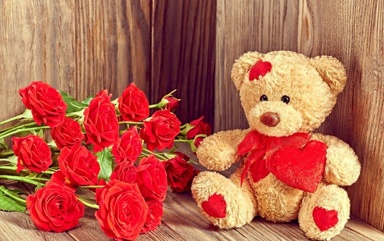 цветы, валентинов день, розы, мишка, любовь, букет, тедди, подарок, плюшевый медведь, flowers, valentine's day, roses, bear, love, bouquet, teddy, gift, teddy bear