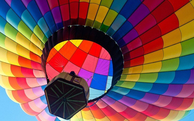 небо, полет, разноцветный, корзина, воздушный шар, the sky, flight, colorful, basket, balloon