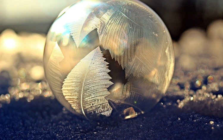 зима, макро, мороз, пузырь, мыльный пузырь, eiskristalle, семка, зимой, winter, macro, frost, bubble, syomka, in the winter