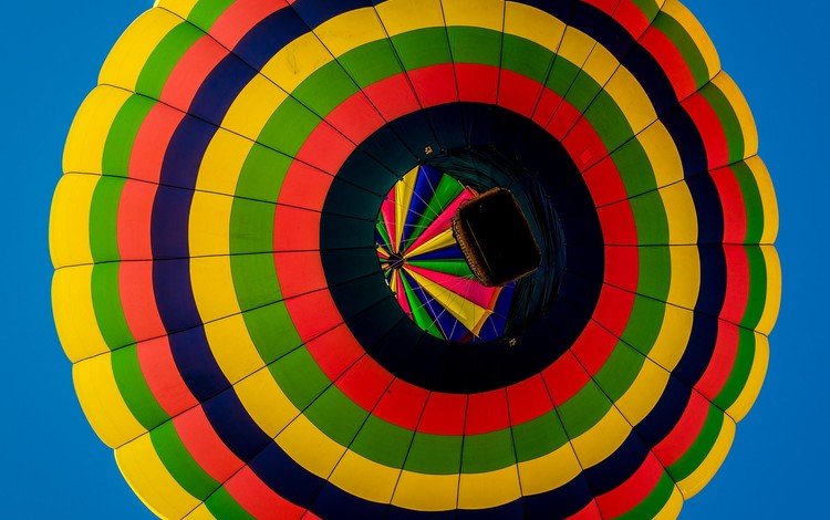 полосы, небо, полет, разноцветные, воздушный шар, вид снизу, strip, the sky, flight, colorful, balloon, bottom view